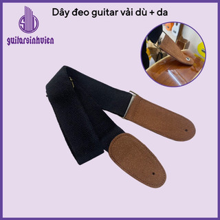 Dây đeo guitar vải dù màu đen- dây đeo chống mỏi tay