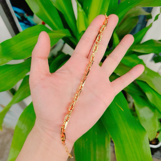 Lắc tay xích vuông mạ vàng sáng đẹp