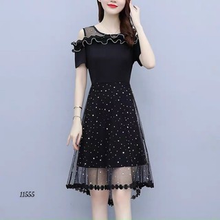 ĐẦM XÒE TRỄ UMI PHỐI LƯỚI KIM TUYẾN LẤP LÁNH CỰC XINH