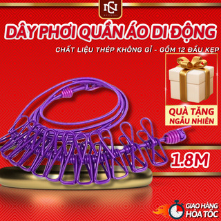 Dây phơi quần áo ngoài trời, dã ngoại du lịch dây phơi chống trượt di động chống gió