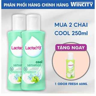 Combo 2 chai 250ml dung dịch vệ sinh phụ nữ lactacyd cool sensation - tặng 1 chai odor fresh 60ml