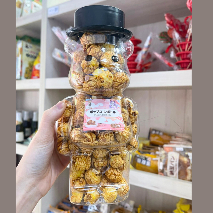 Bắp Rang Bơ Chai To Khổng Lồ Umiki Vị Caramel, Kem, Rau Củ 890g