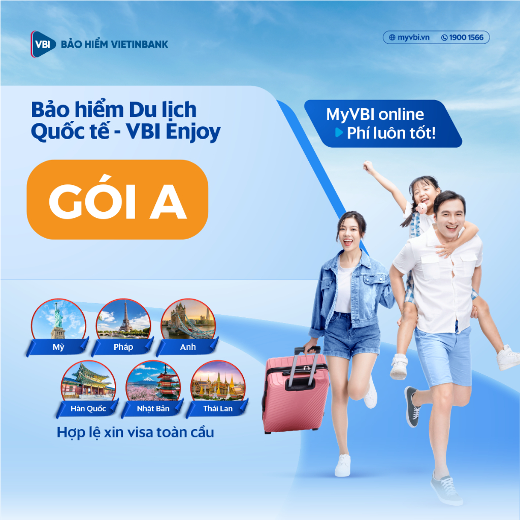 TOÀN QUỐC [E-Voucher] Bảo hiểm du lịch quốc tế - Gói A - VBI - VIETINB