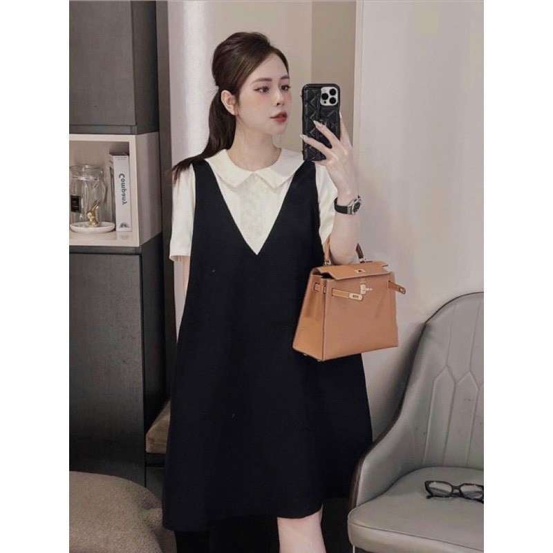 YT34 Váy Sơ Mi Phối Cổ Sen