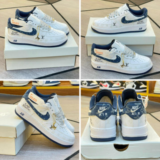 Giày Nike_AF1 LV Denim Xanh Bò Dạ Quang Hàng Chuẩn - Giày thể thao nam nữ hottrend bản mới FullBox+Bill