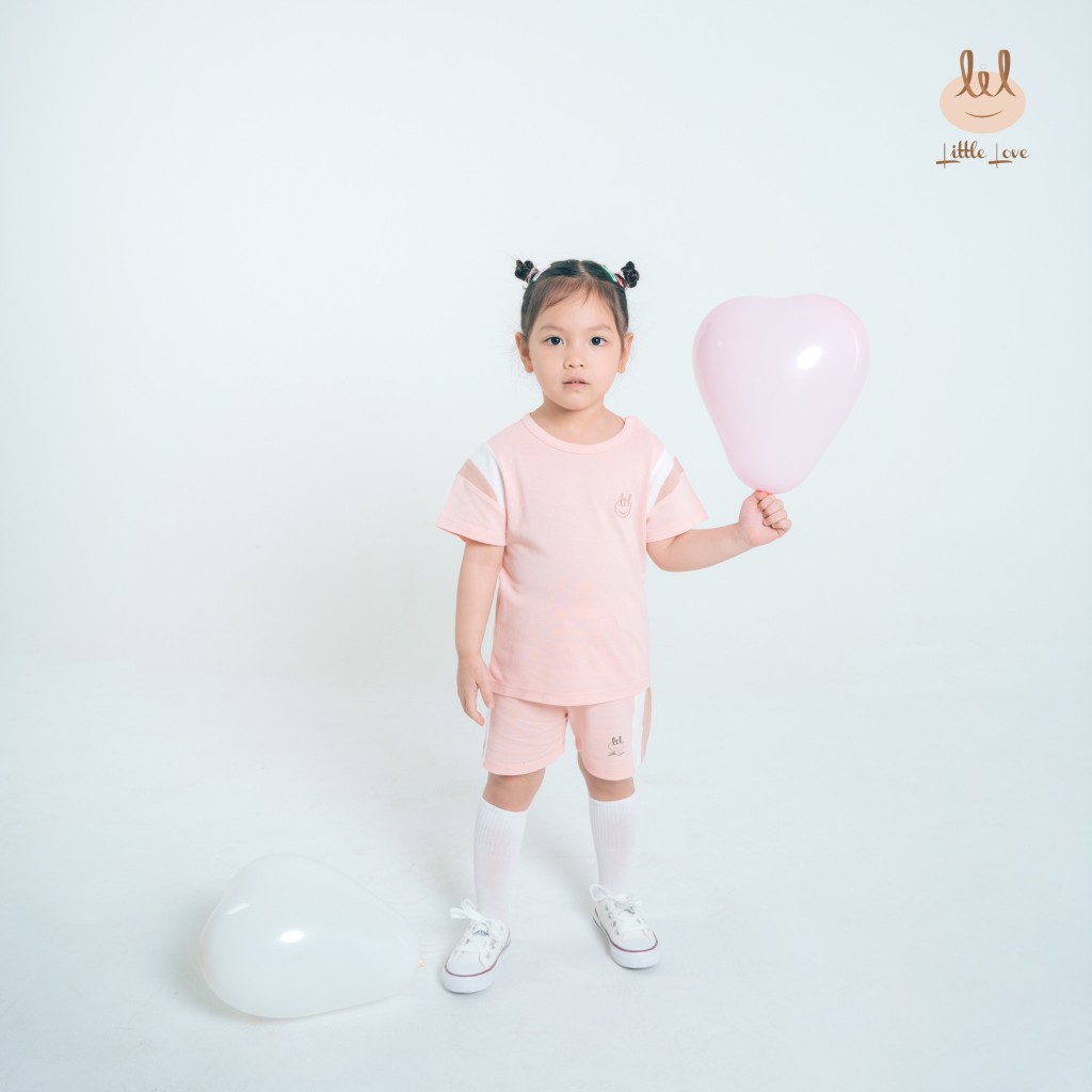 Bộ cộc tay 100% cotton da cá, co giãn, mềm mỏng, thấm hút mồ hôi cho bé LiL Little Love (LCT98)