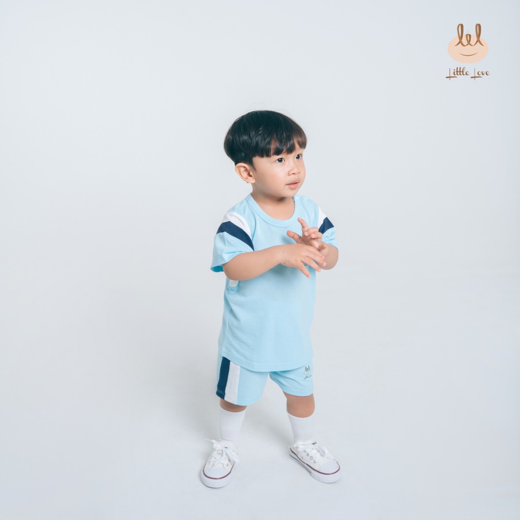 Bộ cộc tay 100% cotton da cá, co giãn, mềm mỏng, thấm hút mồ hôi cho bé LiL Little Love (LCT98)