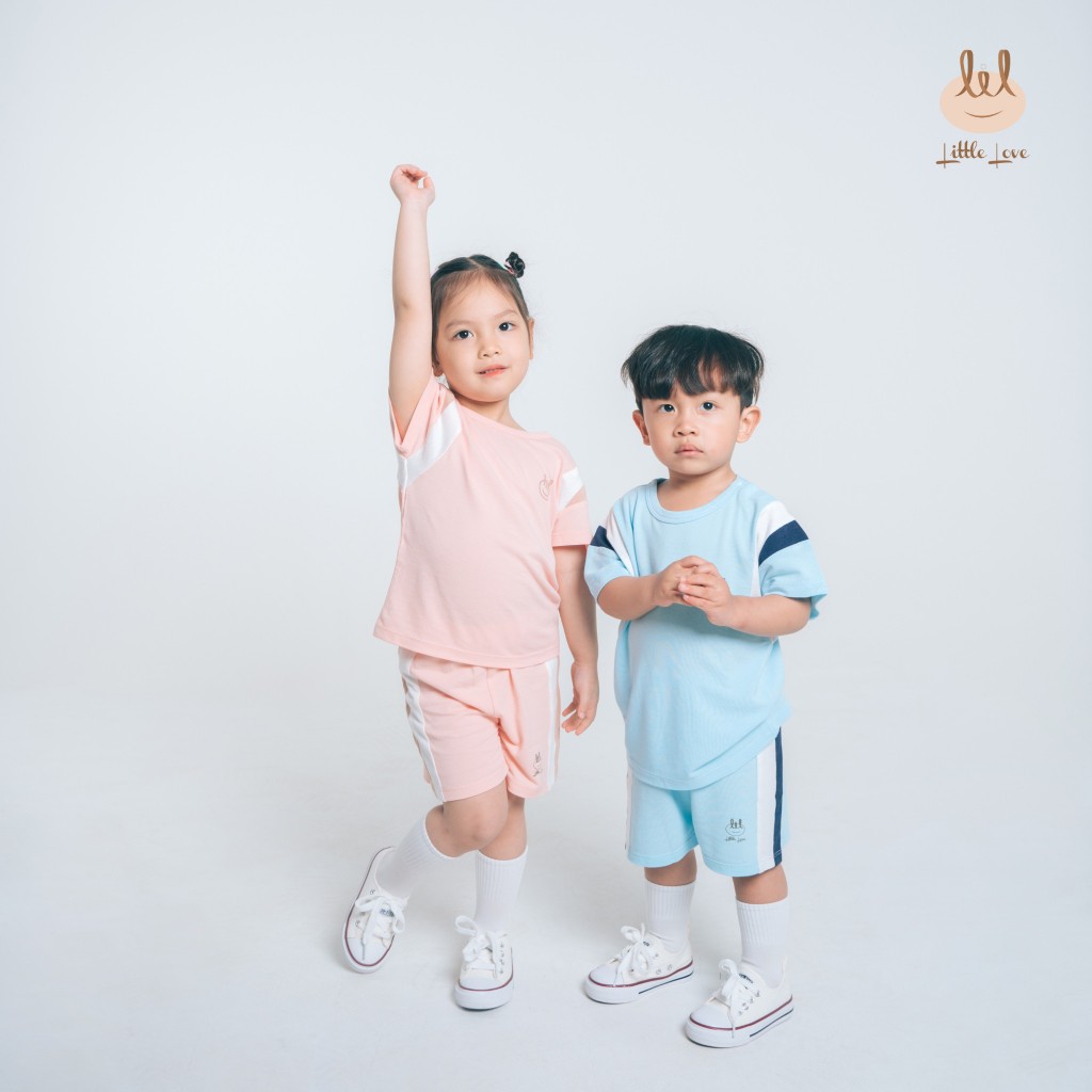 Bộ cộc tay 100% cotton da cá, co giãn, mềm mỏng, thấm hút mồ hôi cho bé LiL Little Love (LCT98)