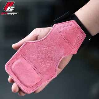 Găng tay tập gym, dây kéo lưng deadlift, strap nâng đẩy tạ da bò LSK