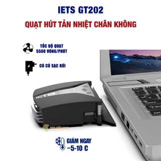  Quạt tản nhiệt laptop Iets GT202 Cooler V9 quạt hút gió chân không có màn hình hiển thị nhiệt độ bản cao cấp có củ sạc 
