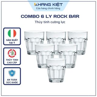 Combo 6 Ly thủy tinh cường lực chịu nhiệt Bormioli Rocco Rock Bar, nhiều màu