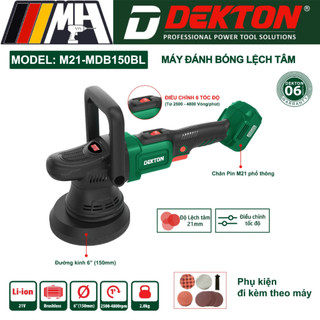 Máy đánh bóng lệch tâm dùng pin dekton m21-mdb150bl - motor brushless - 150mm - điều tốc 6 cấp
