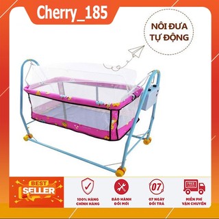 Nôi Điện Võng Xếp Tự Động Quang Hưng 2 Trong 1 (Tặng Võng + Màn Chống Muỗi Có ảnh thật)