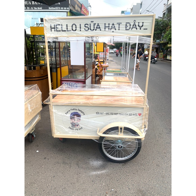 Quầy Cafe Take Away Di Động, Quầy Cafe Take Away Có Mái Che, Xe Bán Trà Sữa siêu dễ thương