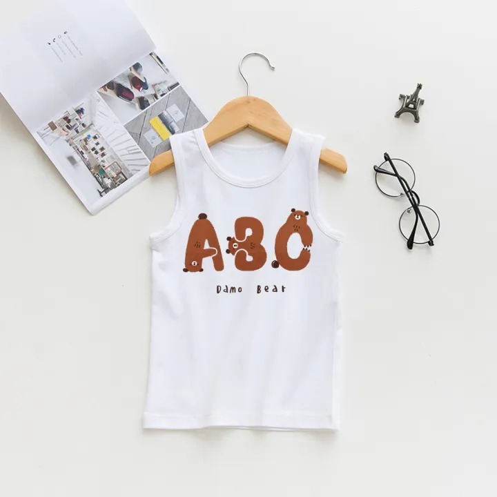 Áo ba lỗ cotton mịn mát-Áo ba lỗ cho bé trai bé gái|bàn tay ABC(size 8-20kg)