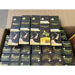 Kem nhuộm tóc phủ bạc hello color 100g kèm oxy