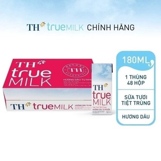 Thùng 48 hộp sữa tươi tiệt trùng th true milk hương dâu 180ml