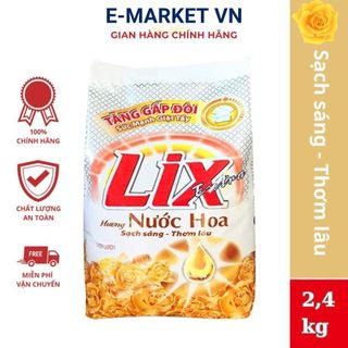 Bột giặt túi hương nước hoa Lix 2,4kg sạch sáng thơm lâu Bột giặt tay và giặt máy EH030