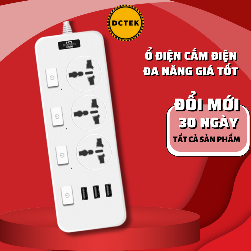 DCTEK T14 Ổ cắm điện đa năng thông minh tích hợp USB công tắc bật tắt độc lập an toàn cho cả gia đìn
