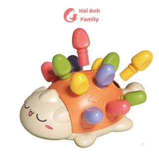 Đồ chơi rùa nhím giúp bé phát triển đa giác quan, chất liệu nhựa cao cấp an toàn cho bé