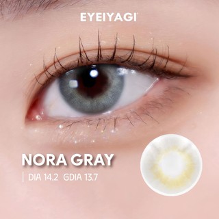 Kính áp tròng EYEIYAGI màu xám tây Nora Gray lens cận 3 tháng độ cận 0-8 DIA 14.2mm | Chính hãng Hàn Quốc
