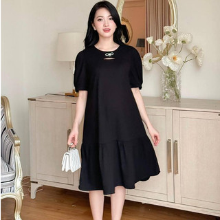MEDYLA - Váy bầu thiết kế kẻ cotton tổ ong đầm bầu công sở cho bầu đi chơi du lịch - VTX1545