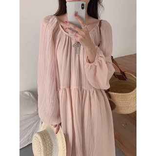 Váy Maxi Voan Tay Dài Hở Lưng