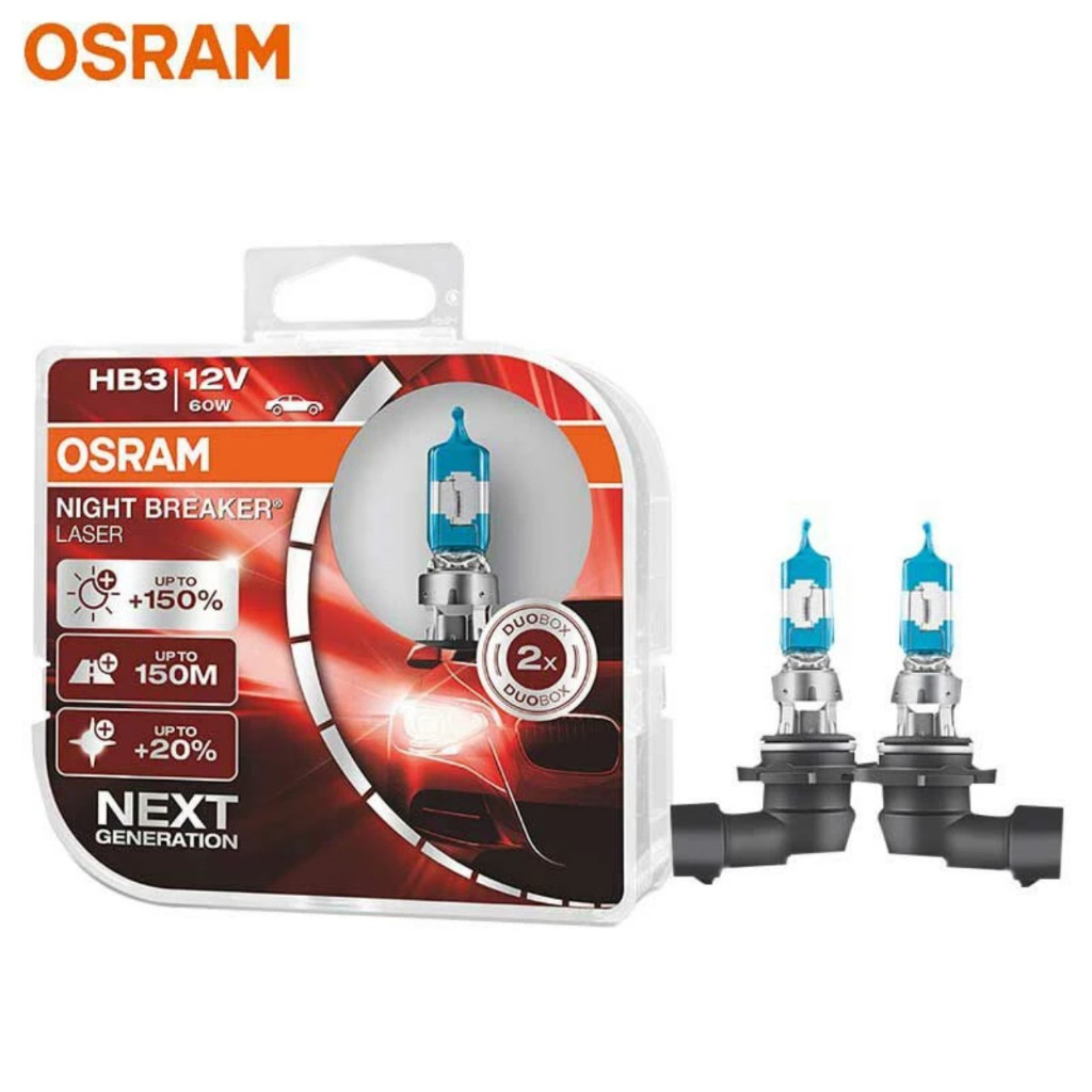 (CHÍNH HÃNG)COMBO 2 Bóng Osram tăng sáng 150% HB3 12V 55W cho đèn pha cos ôtô xe hơi
