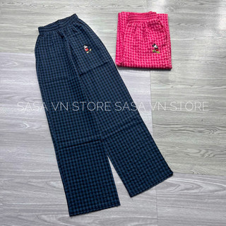 A14 Quần xuông ống rộng kẻ caro Mickey 2 màu JUDIE.Closet