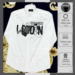 Áo Sơ mi nam Icon chữ vẩy sơn . áo sơmi dài tay sang trọng trẻ trung new 2024