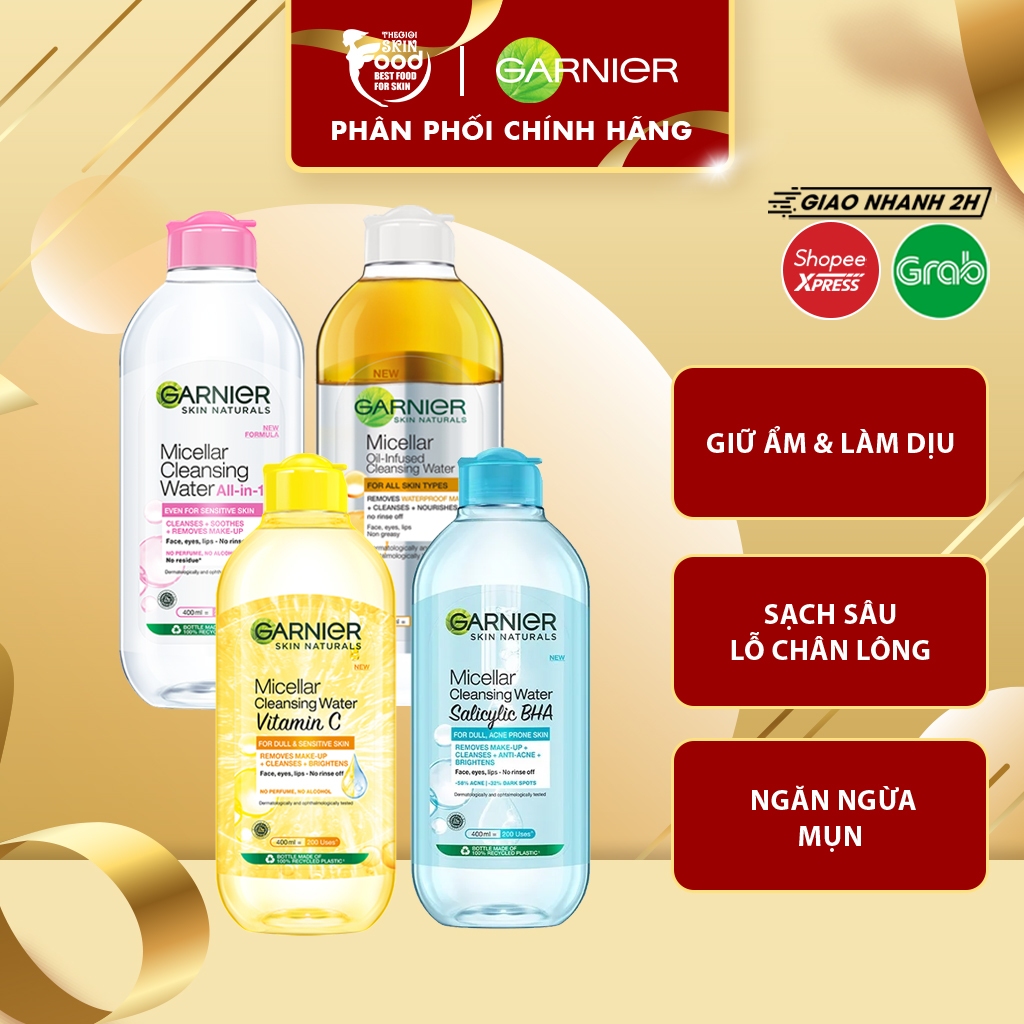 Nước Tẩy Trang làm Sạch Sâu Garnier Micellar Cleansing Water.