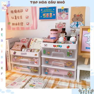 Hộp mỹ phẩm Hàn Quốc để bàn có ngăn kéo đựng đồ dùng, trang sức