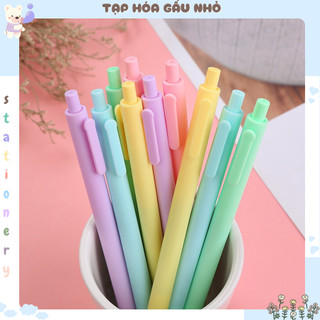 Bút bi gel màu Pastel siêu xinh, Bút đầu bấm mực đen ngòi 0.5mm