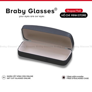 Hộp đựng kính mắt Braby lót nhung mềm mại chống xước, chất liệu hộp da cao cấp bền đẹp, chống va đập