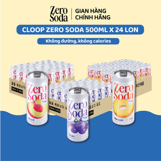 [CLOOP] THÙNG 24 LON NƯỚC SODA ZERO 500ML - KHÔNG ĐƯỜNG KHÔNG CALORIES (3 VỊ)