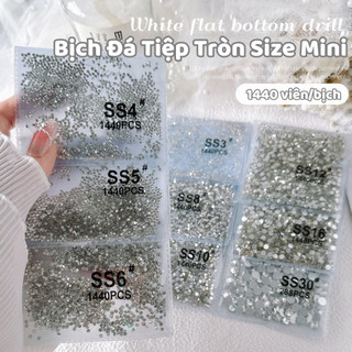 Đá tiệp tròn trắng & bảy màu size nhỏ mini | đính móng tay nail