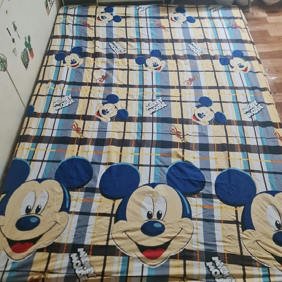bộ ga giường cotton 4 món hình chuột mickey xinh xắn - bộ ga giường chuột mickey
