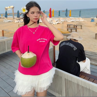 Áo Thun Tay Lỡ Phiếu Bé Ngo*n Hai Màu Đen Hồng Form Rộng Unisex - Bảo Ngọc Boutique