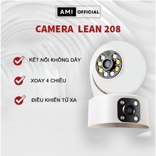 Camera lean-208 wifi camera giám sát trong nhà xoay 4 chiều 2 camera dễ dàng cài đặt quan sát ban đêm hiệu quả gag