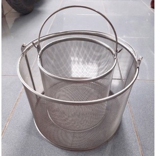 Rổ inox lưới nhỏ - (ngâm lúa rút, gạo lức, ngũ cốc cho chiến kê)