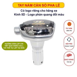 Tay nắm cần số pha lê - mẫu du thuyền - có nút bấm - kính 5d hyundai, kia, honda, mazda