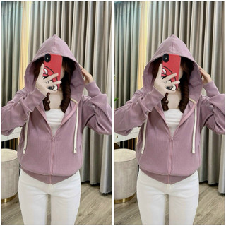 Áo khoác nữ áo khoác chống nắng gân lụa form lửng nón to có bigsize