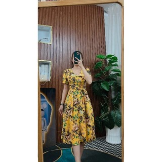❣❣DTN 01 0031 Đầm maxi thiết kế cổ đổ dạng chữ Y. Freesize 45-62kg