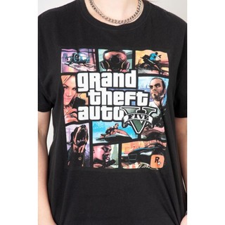 Grand Theft Auto Five T Shirt Áo GTA 5 thun phông Đen shirt đẹp unisex cotton 100%