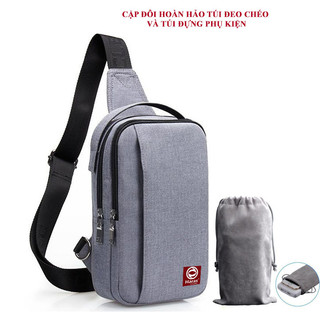 Combo túi đeo chéo nam nữ thời trang hàn quốc và ví đựng phụ kiện tiện ích haras hr165hr345