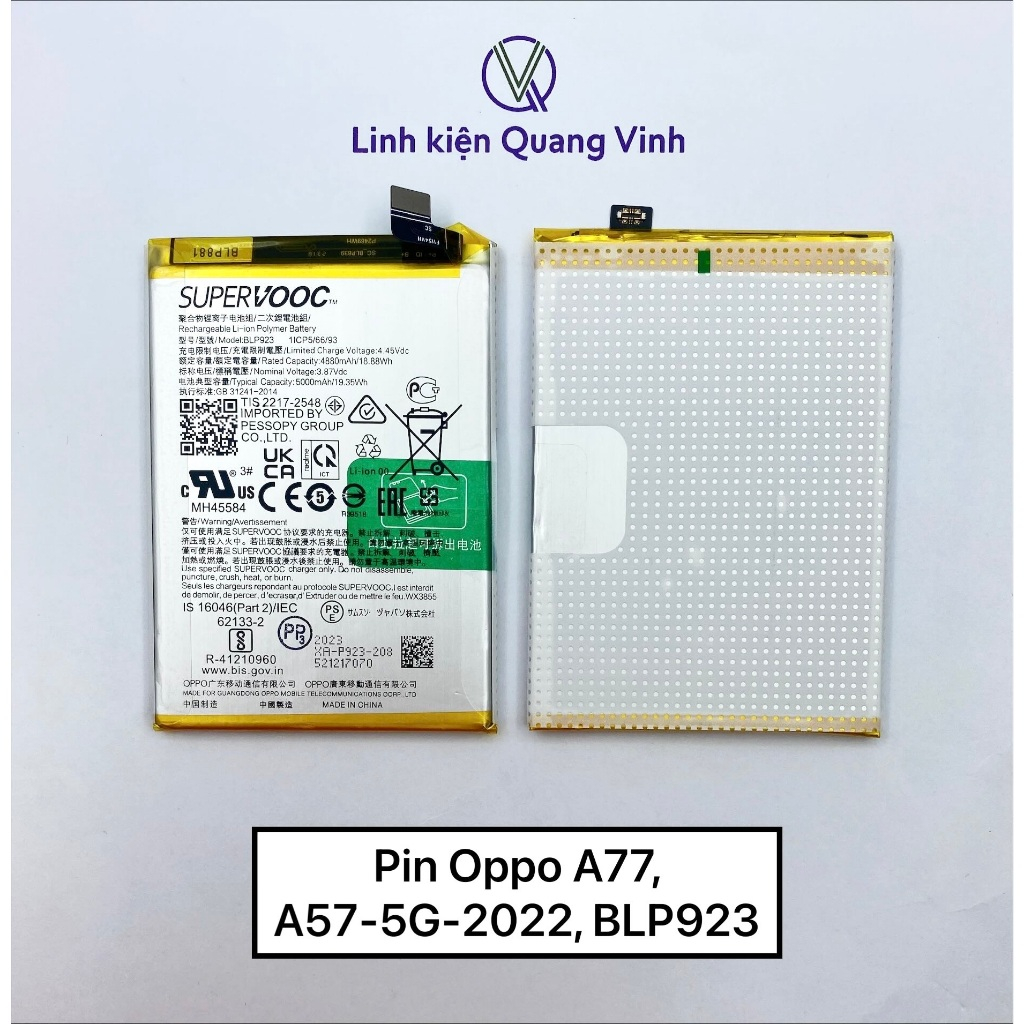 Pin Oppo A77, A57-5G-2022, BLP923