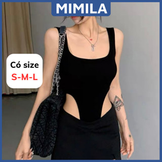  Áo Bodysuit Hai Dây SẴN ĐỆM NGỰC MIMILA Thiết Kế Khoét Eo Cao Tôn Dáng Chất Thun Tăm Lạnh - MBS038 