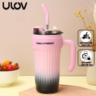  Bình Giữ Nhiệt 860ml Inox 316 Cao Cấp Không Gỉ Cốc Tay Cầm Tiện Lợi Tặng Kèm Ống Hút Siêu Tiện Lợi ULOV - COCGN10 