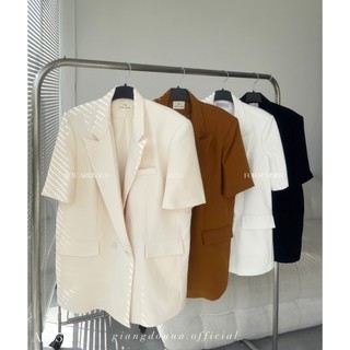 GIANG DONNA áo vest tay ngắn mix nhiều kiểu màu trơn thanh lịch basic