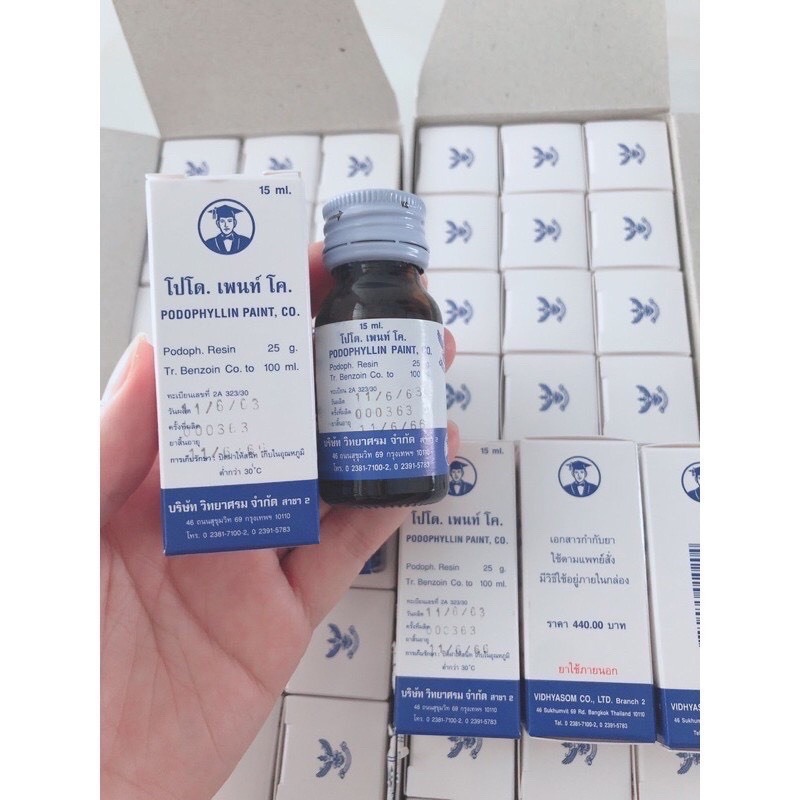 PODOPHYLLLYN ĐÁNH BAY SÙI MÀO GÀ MỤN CƠM MỤN CÓC KHÔNG TÁI PHÁT ( CHE TÊN SP)